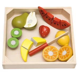 Drewniane owoce do krojenia