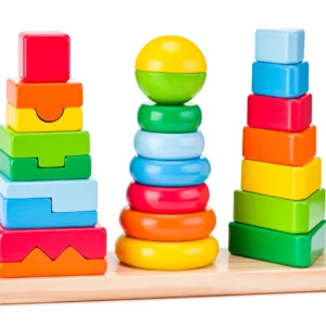 Drewniana nawlekanka trzy wieże